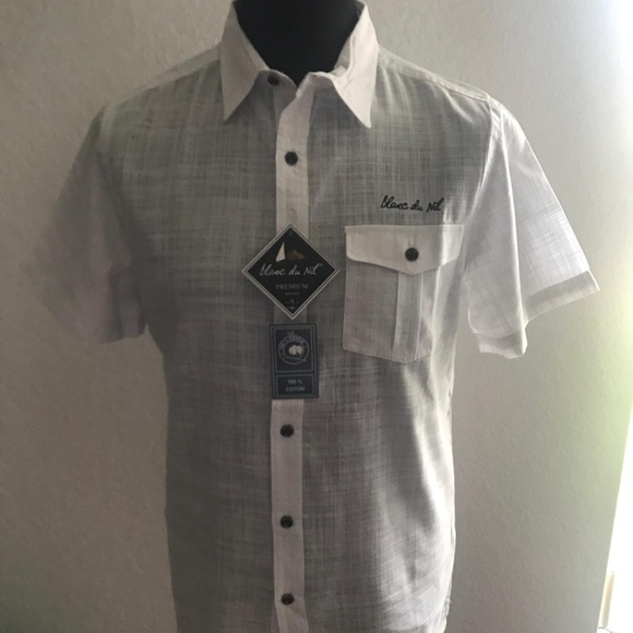 Chemisier Blanc Du Nil En Coton - Manches Courtes - Taille 42/44 (T.3) - Occasion Très Bon État